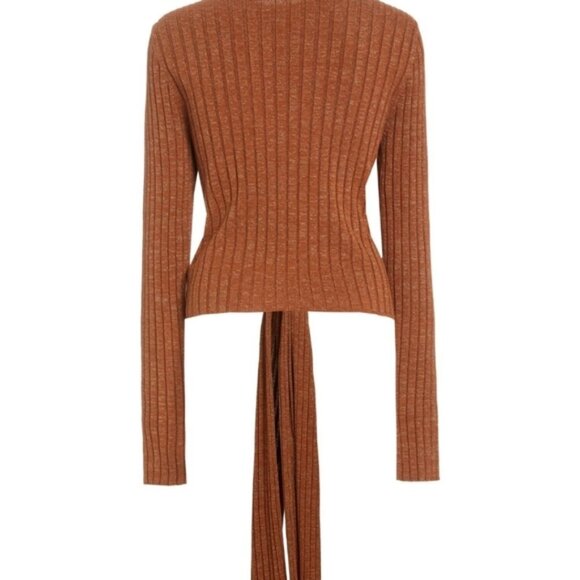 Significant Other Goldie Draped Ribbed-Knit Top Sweater sz 6 or Aprox S - Picture 2 of 8